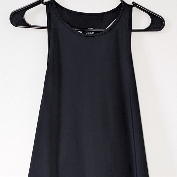 Zyia Black Tank Top Mesh Lining Halter Racerback Laser Cut Raw Hem Size M - Picture 5 of 9